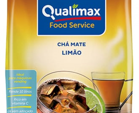 Chá Mate limão ou pêssego Qualimax  pacote com 1 kg